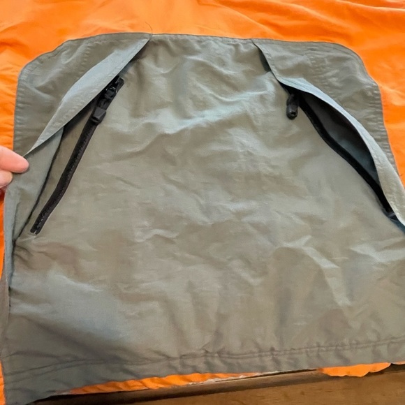 Old Navy Vtg Jacket hooded Windbreaker men gray orange Fleece Lined Pullover - Picture 6 of 9